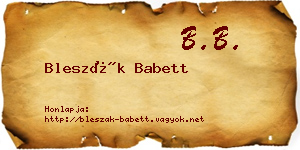Bleszák Babett névjegykártya
